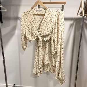 Faithfull The Brand, size 8, floral wrap top and skirt set